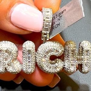 New 925 silver charm Rich with CZ